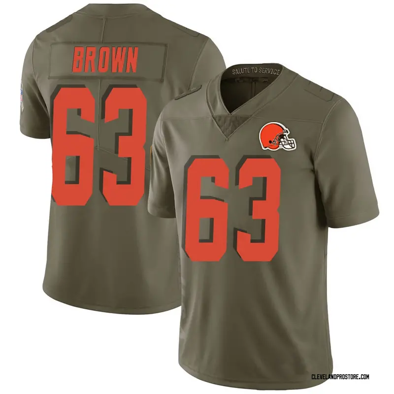 Men's Evan Brown Cleveland Browns 2017 Salute To Service Jersey - Green 