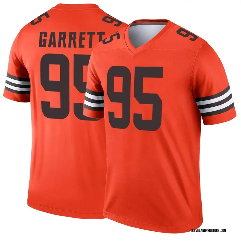 Limited Men's Myles Garrett Brown Jersey - #95 Football Cleveland Browns  100th Season Rush Vapor Untouchable